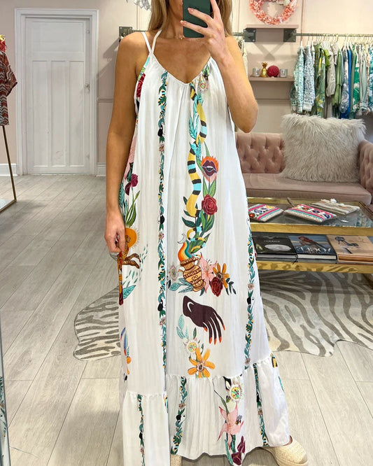 Sommerkleid mit tropischem Print - MARGOT