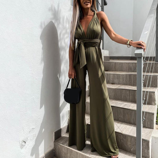 Sommerlicher Jumpsuit mit weiter Hose - VICTORIA